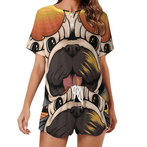Pyjama court carlin pour femme ensemble de nuit été