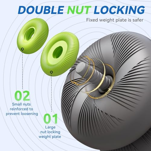 Image of Dolphy Adjustable 20kg Soft Rubber Dumbbell Set PVC Material Strength Training Barbell Free Weights, 4-in-1 Used as Barbell, Dumbbells, Weight Plates, Space Saving Fitness Exercise for Men /Women - 20 kg