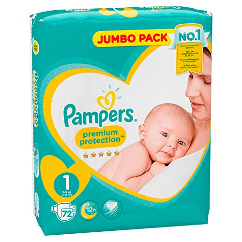 Couches Pampers Taille 1 Premium Protection pack de 72 pour nouveau-né 2 à 5 kg - 2