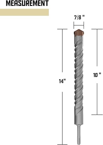 Miniatura 2 de TANG SDS Plus - Broca de martillo de roatría de 78 pulgadas x 13-34 pulgadas para superficie de cemento de ladrillo de hormigón