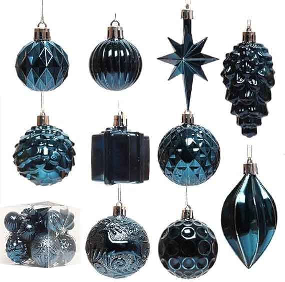 10 pcs Christmas Tree Balls Xmas Decoration Ornaments Christmas Ball Ornaments (Blue)