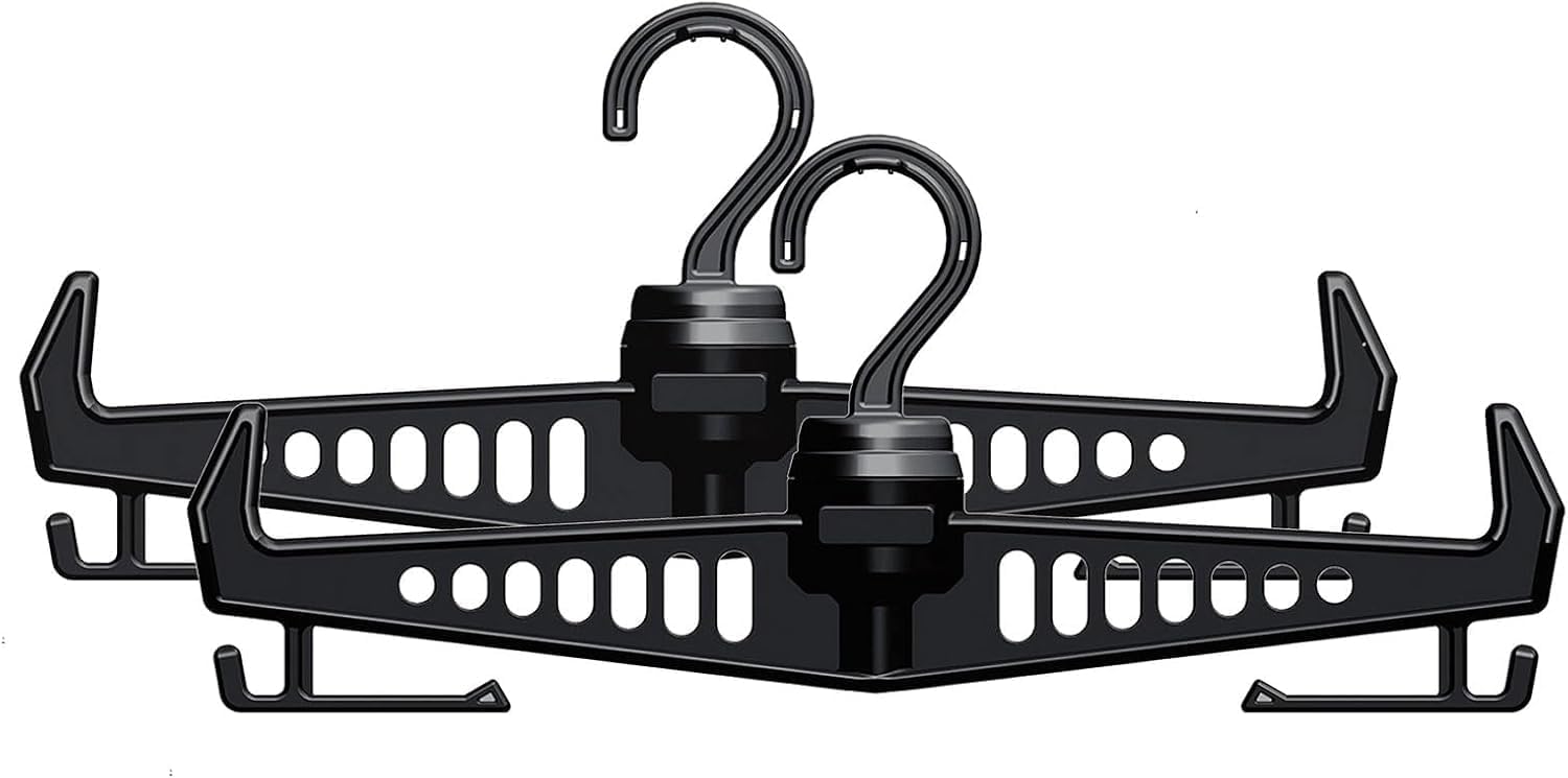 Heavy Duty Hanger for Tactical Gear Vest W/ 360°Rotatable Hook | Multipurpose Standard Plastic Hangers for Body Armor,Police,Military Gear,Scuba Diving, Survival Equipment (Black)