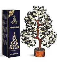 mookaitedecor Albero dei soldi di cristallo di ametista naturale,Ornamenti Feng Shui Ornamenti Albero della Vita Figurine,Base di cluster di pietra arcobaleno rivestita in titanio
