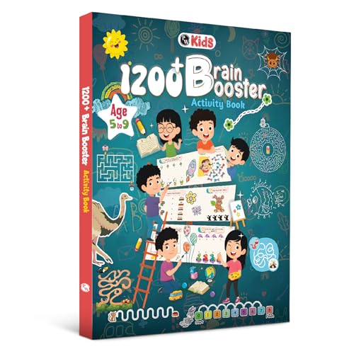 Image of 1200+ Brain Booster Activity Book for Kids Ages 5-9 | Theme Based Activity Book with 500+ Free Printable Worksheets & Parenting Tips | Puzzles, Mazes, Brain Teasers, Word Searches and Mind Games