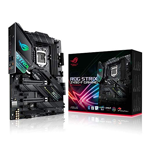 ASUS ROG Strix Z490-F Gaming Mainboard Sockel 1200 (ATX, Intel Z490, USB 3.2 Gen 2, HDMI 1.4, AI Overclocking, 2x PCIe M.2- Steckplätze, Aura Sync)