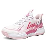 Solastride Zapatillas de Baloncesto Unisex, Antideslizantes, Resistentes al Desgaste, con absorción de Impactos, Ligeras y Transpirables, for Entrenamiento Deportivo Juvenil.(White Powder,40 EU)
