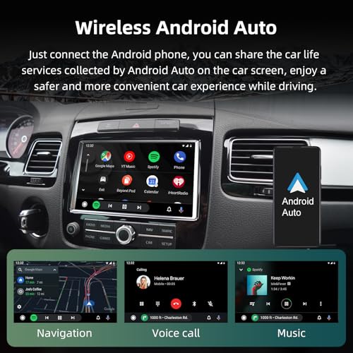 Image of Wireless Carplay Android Auto Adapter for VW Touareg 2011-2017 with 2.4G /5.8G WiFi and Bluetooth 5.0, Carplay Retrofit Kit Decoder for VW Touareg 2012 2013 2014 2015 2016 with Mirrorlink, Siri, GPS
