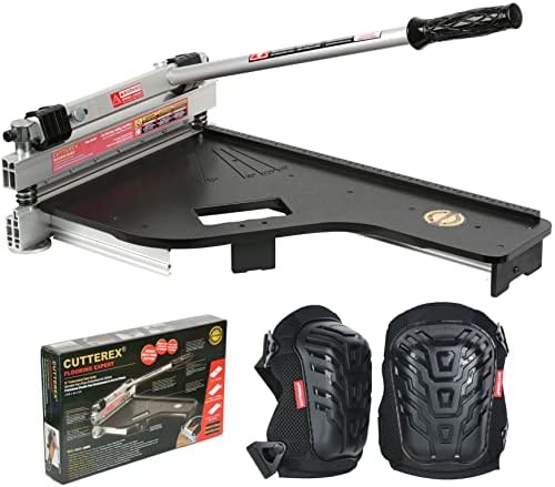 CUTTEREX 13" Professional Laminate Floor Cutter, Vinyl Floor Cutter for VCT, LVT, SPC, PVC, LVP, WPC, Rubber Floor and Rigid Core Vinyl Plank, with Knee Pads