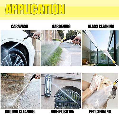 For 4/8'' Hose Multi Pattern Heavy Duty Watering Gun -Adjustable Garden Hose Nozzle -Powerful High Pressure Water Watering Pistol For Car Wash,Lawn & Garden Watering,For Home Use,Hose Spray Attachment #TOP5