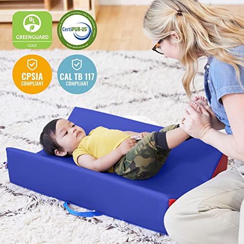 Ecr4Kids Softzone Baby Changing Pad, Contoured, Blue/Red/Yellow #TOP5