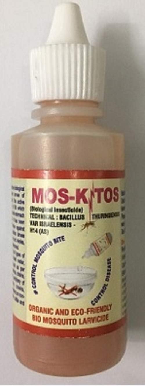 MOSKITOS Organic Mosquito Larvae Control Bacillus Thuringiensis Israelensis 5% AS (30 ml, Pink).