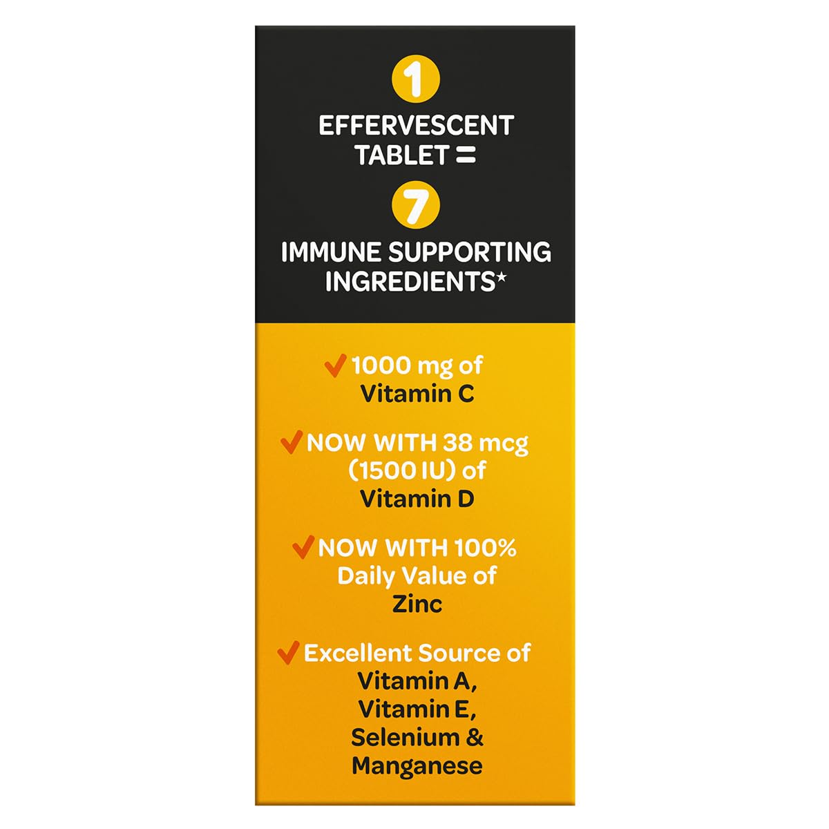 Airborne 1000mg Vitamin C + Zinc Sugar Free Multivitamin Immune Support Effervescent Fizzy Drink Tablets, Zesty Orange Flavor with Powerful Antioxidants Vitamins A C & E, 30 Tablets (3 Pack) — Amazon image 4