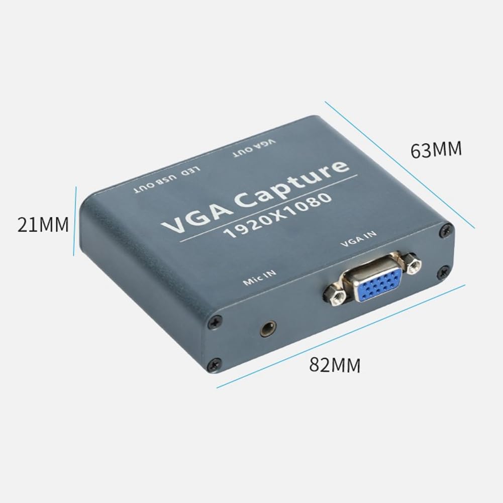 Capturadora VGA vers USB 1080P, Audio et Vidéo, avec Entrée VGA et Sortie USB, Compatible avec Les Systèmes Android, Linux,