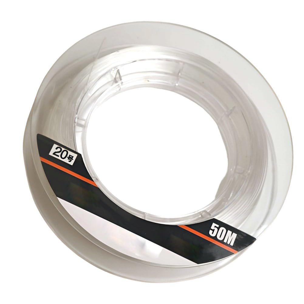 ZYNCUE Ligne de pêche fluorocarbone 50 m monofilament solide bas visibilité usure récif mer pêche 18 à 45,4 kg
