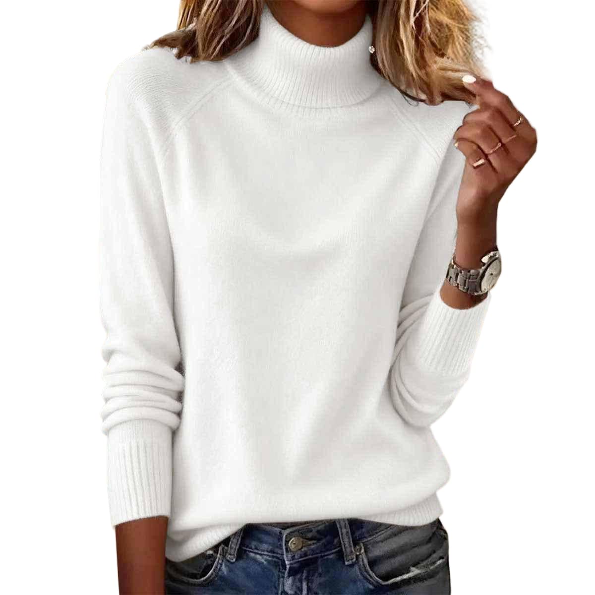 Womens Turtleneck Sweaters 2025 Soft Cozy Long Sleeve Pullover Sweater Dressy Casual Tops
