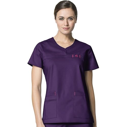 WonderWink WonderFlex Patience Curved Notch-Neck Scrub Top XXS-3X