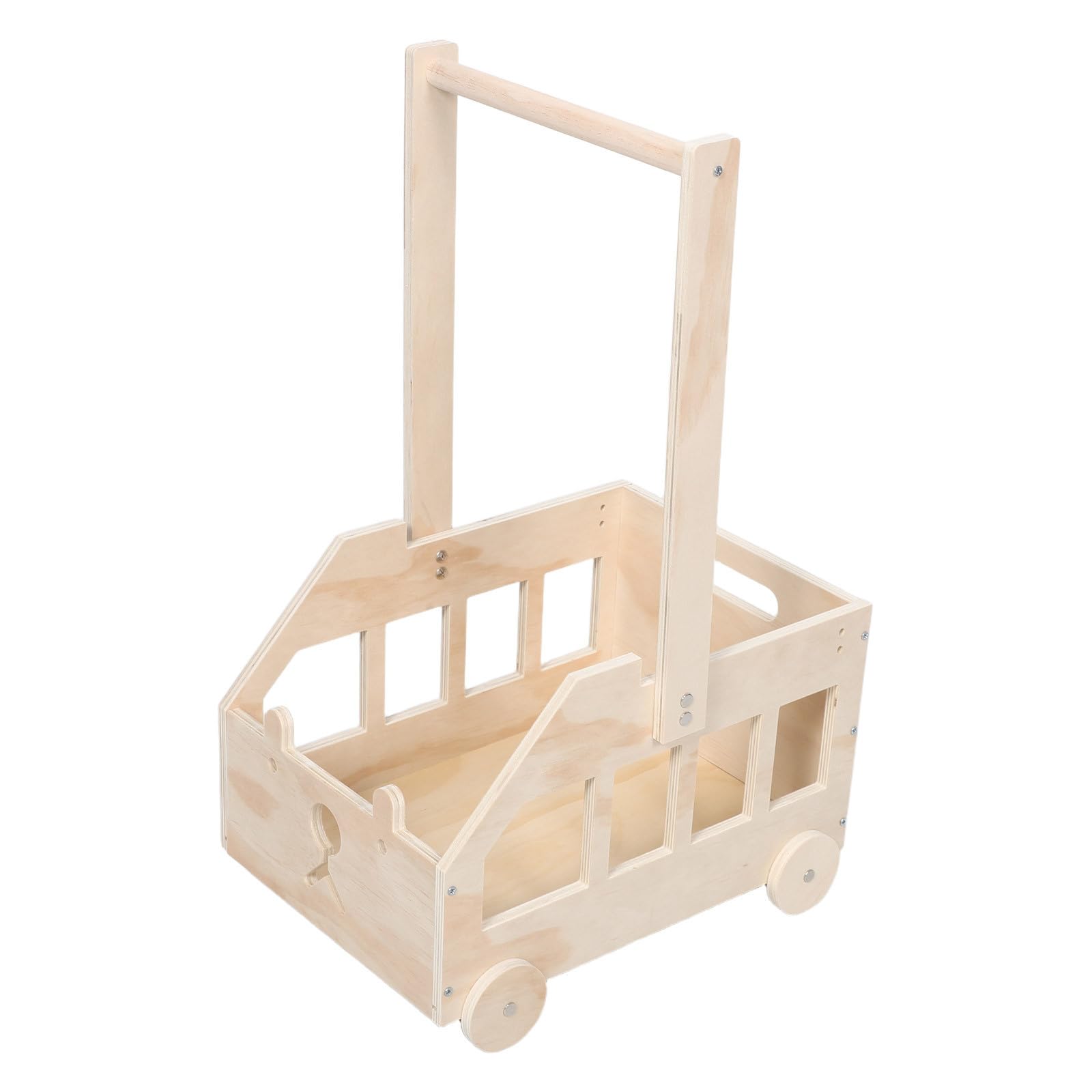 Hemobllo Caja de Almacenamiento de Madera con Ruedas para Ñiño, Oso