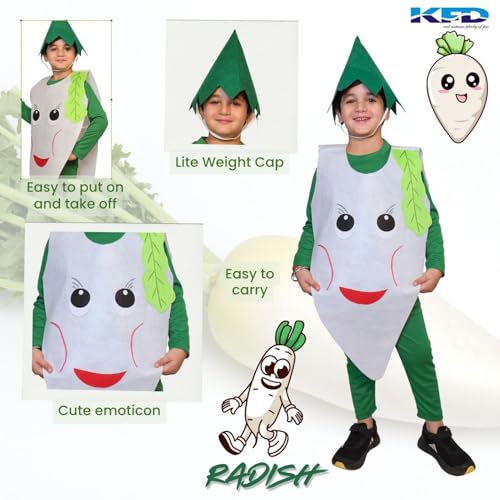 Image of Kaku Fancy Dresses Fruit and Vegetable Costume Paper Cutout with Cap For Kids | Healthy Food Costume For Boys & Girls (Tracksuit Not Included)