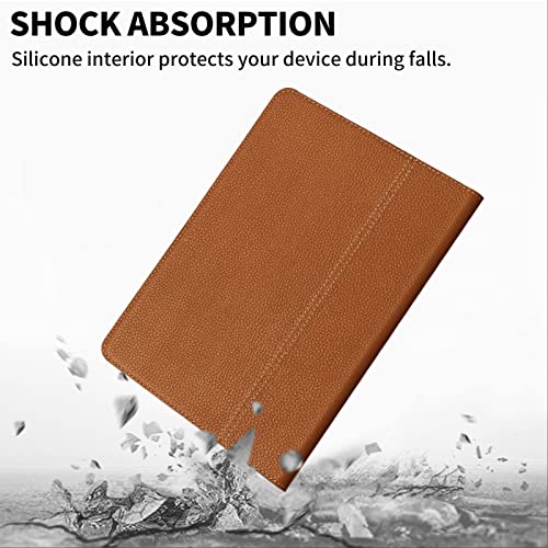 Étui iPad 10.2 9e 8e 7e génération cuir véritable housse tablette jaune marron - 5
