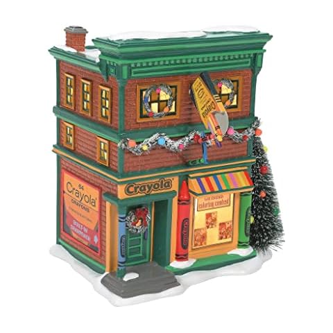 Department 56 Snow Village Crayola Crayon Store Lit Building, 8.11 Inch, Multicolor Cover