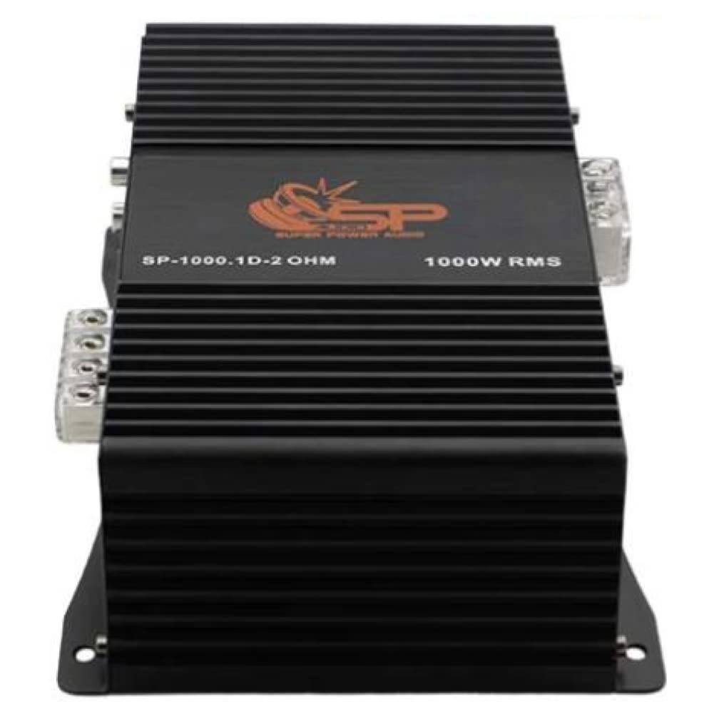1 SP AUDIO SP-1000.1D2 SP1000.1D2 amplificateur Mono 1 Canal 1000 Watts rms 2 ohm Classe d Bass Boost 0-12 DB avec Remote Incluse, 1 pièce
