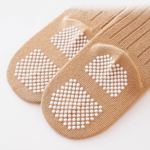 Toddler Socks Anti Slip Slipper Socks with Grips 6 Pairs Cotton Non Slip Ankle Infant Socks for Newborn Baby Girls/Boys 12-24 Months4