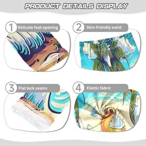 Bolaz Toddler Girls Leggings Printed Yoga Pants Leggings Cartoons Depict Palm Trees for Kids3