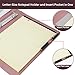 Geslun Vegan Leather 3 Ring Binder, 8.5 x 11 Letter Size Folio with Pen Holder, Soft Notebook Portfolio Cover, Slim Notepad Padfolio Thin File Organizer for Work Executive Meeting, Pink