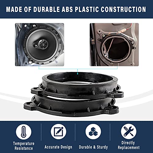 Nuith 6.5 Inch Door Speaker Adapter Bracket For Nissan Altima Frontier Nv Titan 2002-2019, Infiniti Fx35 G35 G37 Q45 2002-2013 Mount Aftermarket Car Speaker Spacer Ring #TOP2