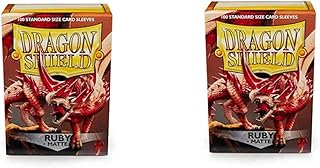 2 Packs Dragon Shield Matte Ruby Standard Size 100 ct Card Sleeves Value Bundle! â€¦