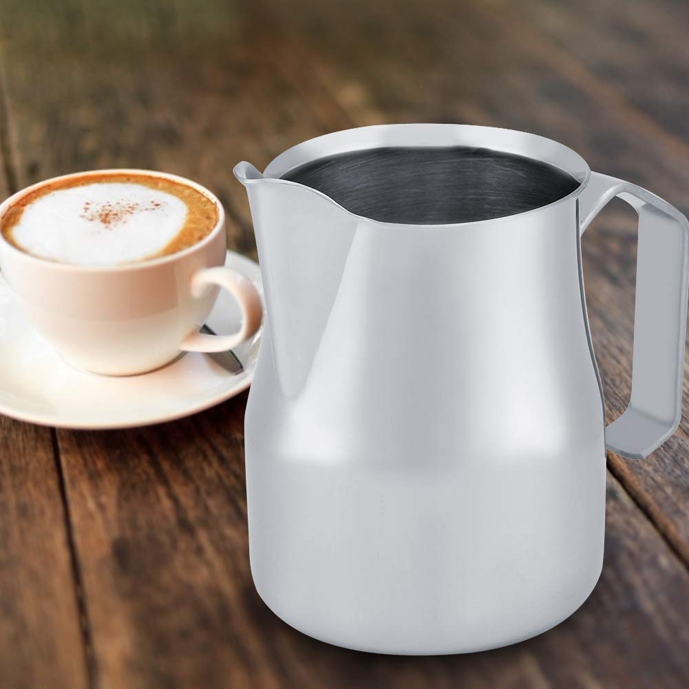 Brocca per caffè in acciaio inox Bricco per latte in acciaio Brocca per caffè espresso stile Latte per uso domestico(750ml)