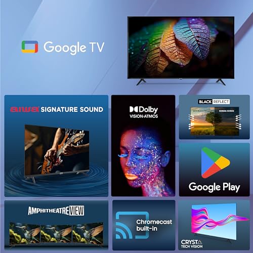 Image of Aiwa 108 cm (43 inches) 4K Ultra HD | Google TV | Smart TV | Built-in Apps | Magnifiq Series Bezel-Less | 60 Hz | 2 GB RAM | 16 GB Storage | Dolby Digital+ | Signature Sound | AS43UHDX1 GTV