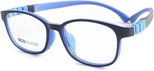QYAJS Marco de anteojos para niños, marco óptico TR90, flexible, flexible, flexible, de una sola pieza, gafas seguras para niñas y niños, Azul