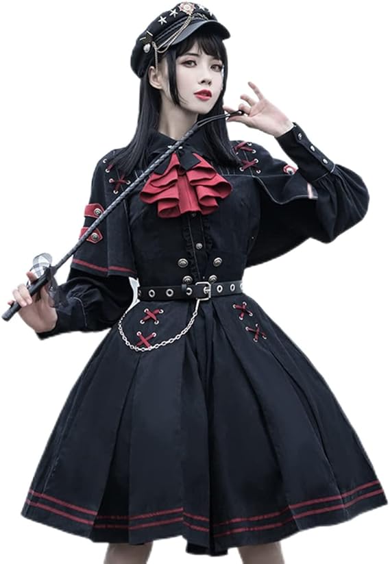 フラワープリント ロリータ服Knightコスプレ服 ミリタリー風ロリィタ ...