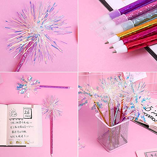 Stylo à bille irisé bleu à pompon pour sublimer vos notes de cours de rentrée