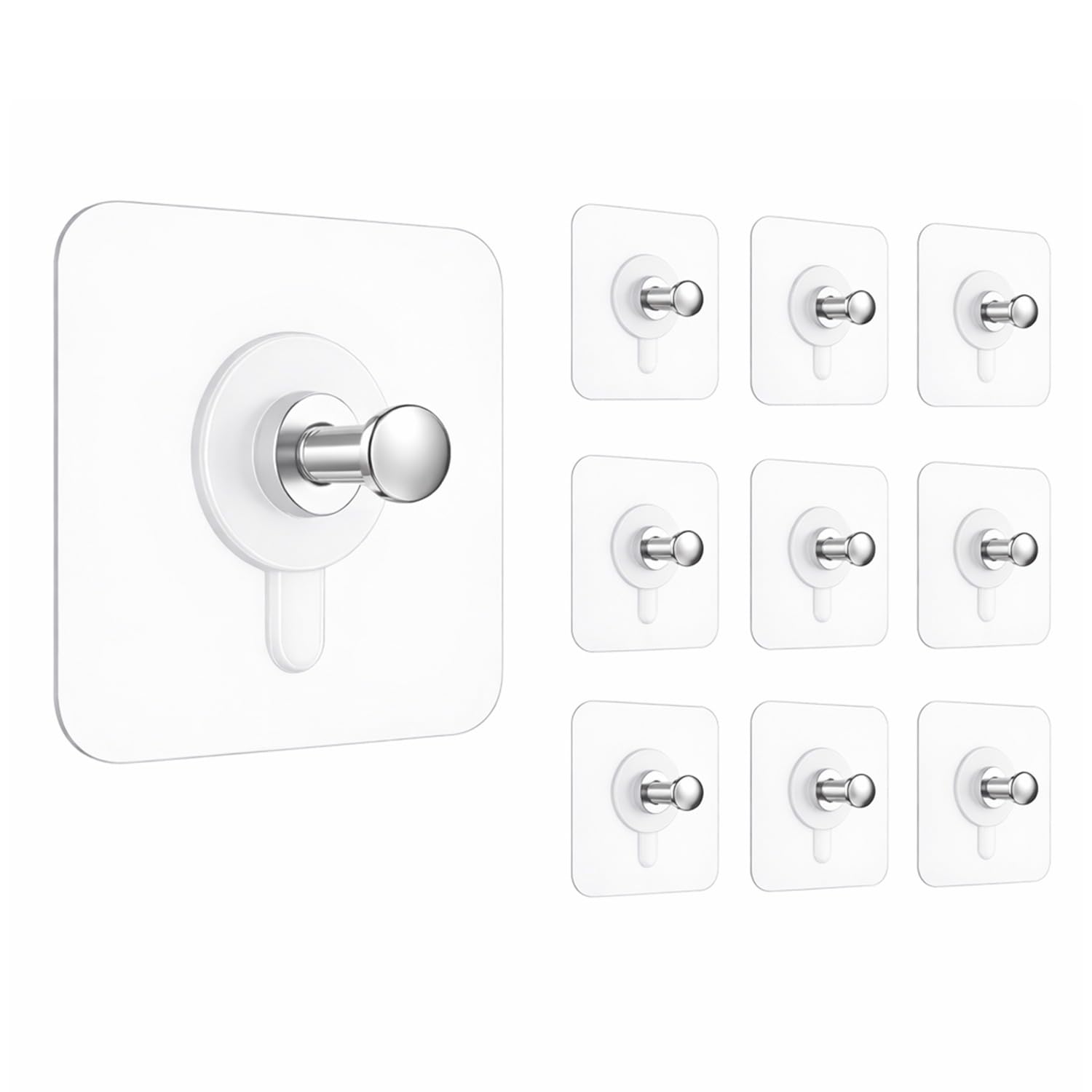 DALUCI 10 Pcs Photo Frame Hooks for Wall Without Drilling | Self Adhesive Wall Hooks for Hanging | Nail Free Sticky Hooks for Photo Hanging & Wall Decor (Pack of 10)