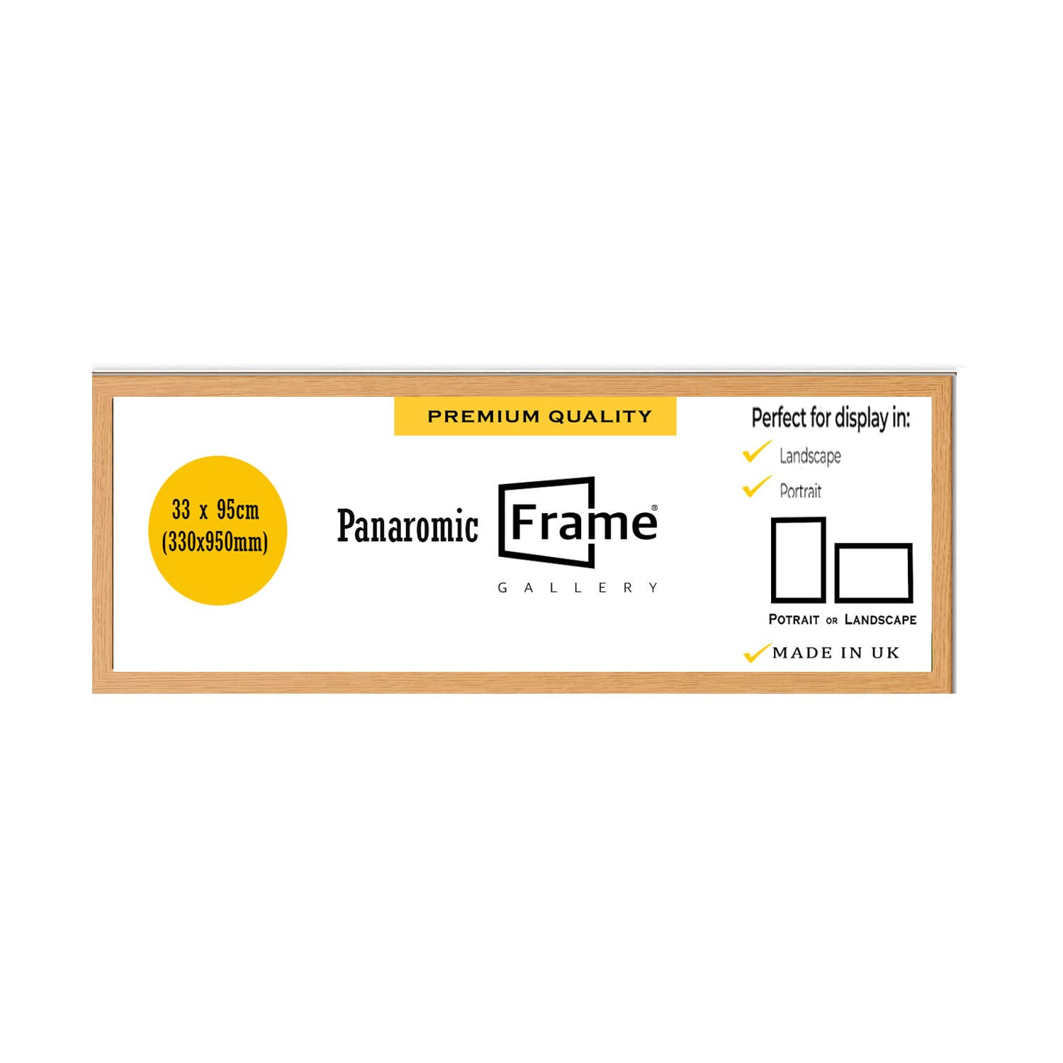Throntons Oak Modern Panoramic Sizes Picture Frame Photo Frame Poster Display - 95 X 33Cm (Oak)