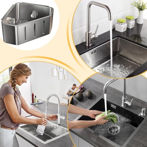 Porte-éponge de cuisine triangle pour évier d'appartement - 5