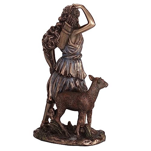 Estatua Resina Bronce Artemis Diosa Griega Caza 6.5 in miniatura 6