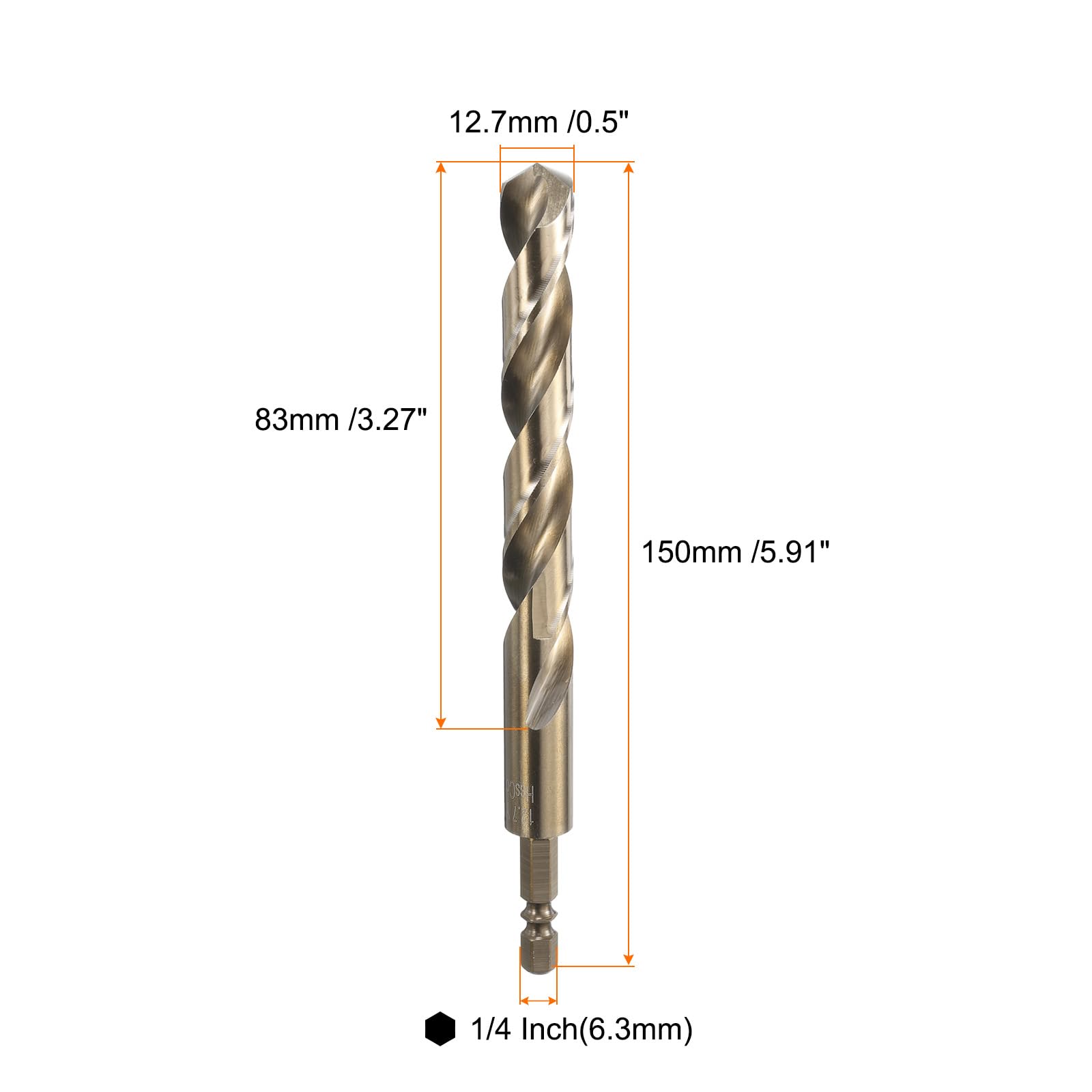QUARKZMAN 4pz M35 Punta Trapano 12,7mm Dia 1/4" Attacco Esagonale