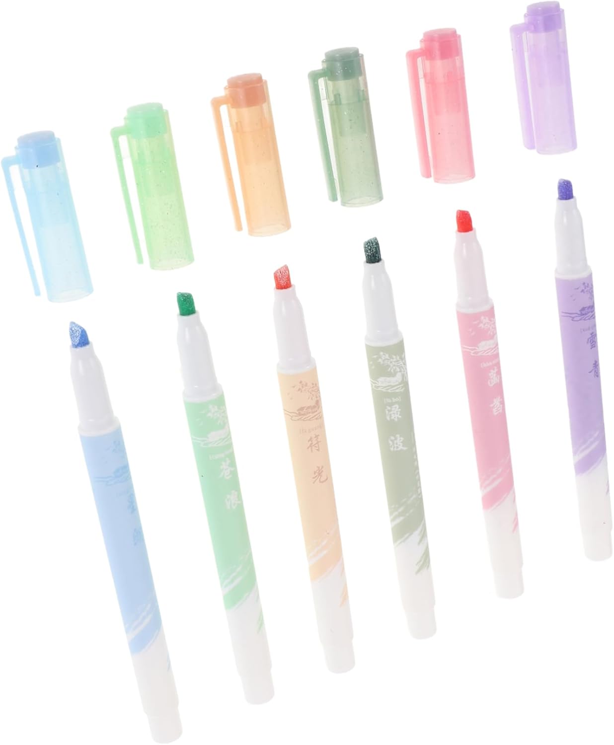 Dual Tip Highlighter Set 6 Colorful Markers for Note Taking and Art Projects Fine and Broad Tip for Journaling Planning and Creative Writing Supplies