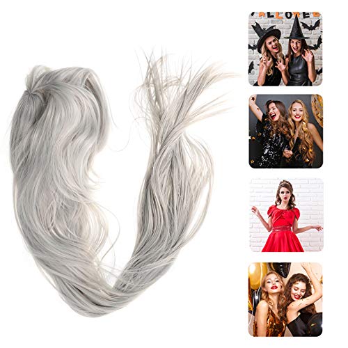 PIXNOR Peruca Cosplay Longa Com Franja Peruca Reta Sintética Halloween Peruca de Cabelo Comprido par