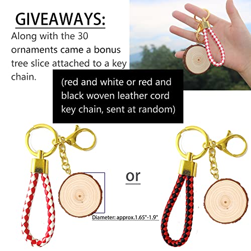 image for SENMUT Wood Slices 30 Pcs 3.5-4.0 inch Natural Rounds Unfinished Woode