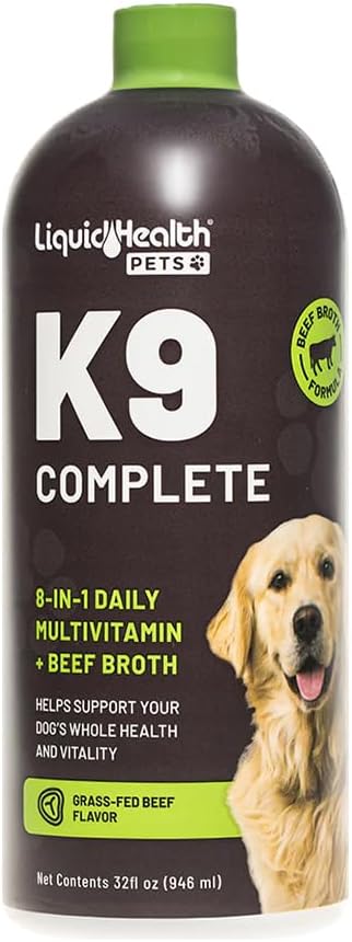Pets K9 Complete 8-in-1 Liquid Multivitamin for Adult Senior Dogs & Puppies, All in One Complete Formula Canine Vitamins for Skin & Coat, Joint Health, Immune Support - USA Made (32 oz)