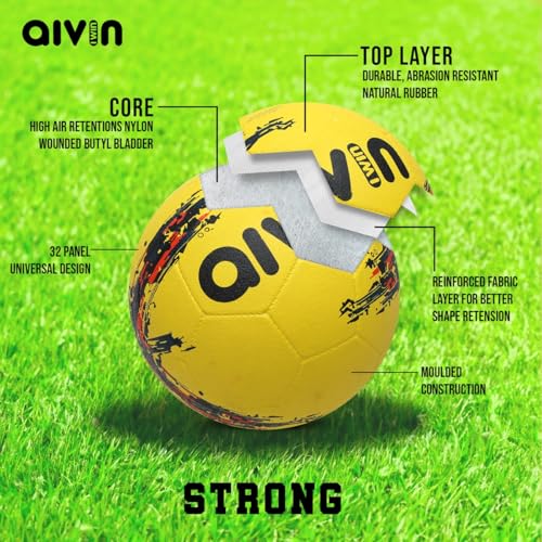 Image of Aivin Strong Football Size 5 Rubber Moulded Soccer Ball Men Women