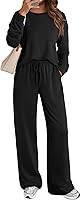 AUTOMET Women's 2 Piece Sweatsuits Set - Long Sleeve Lounge Tracksuit Matching Outfits for Fall Winter Travel & Casual Wear