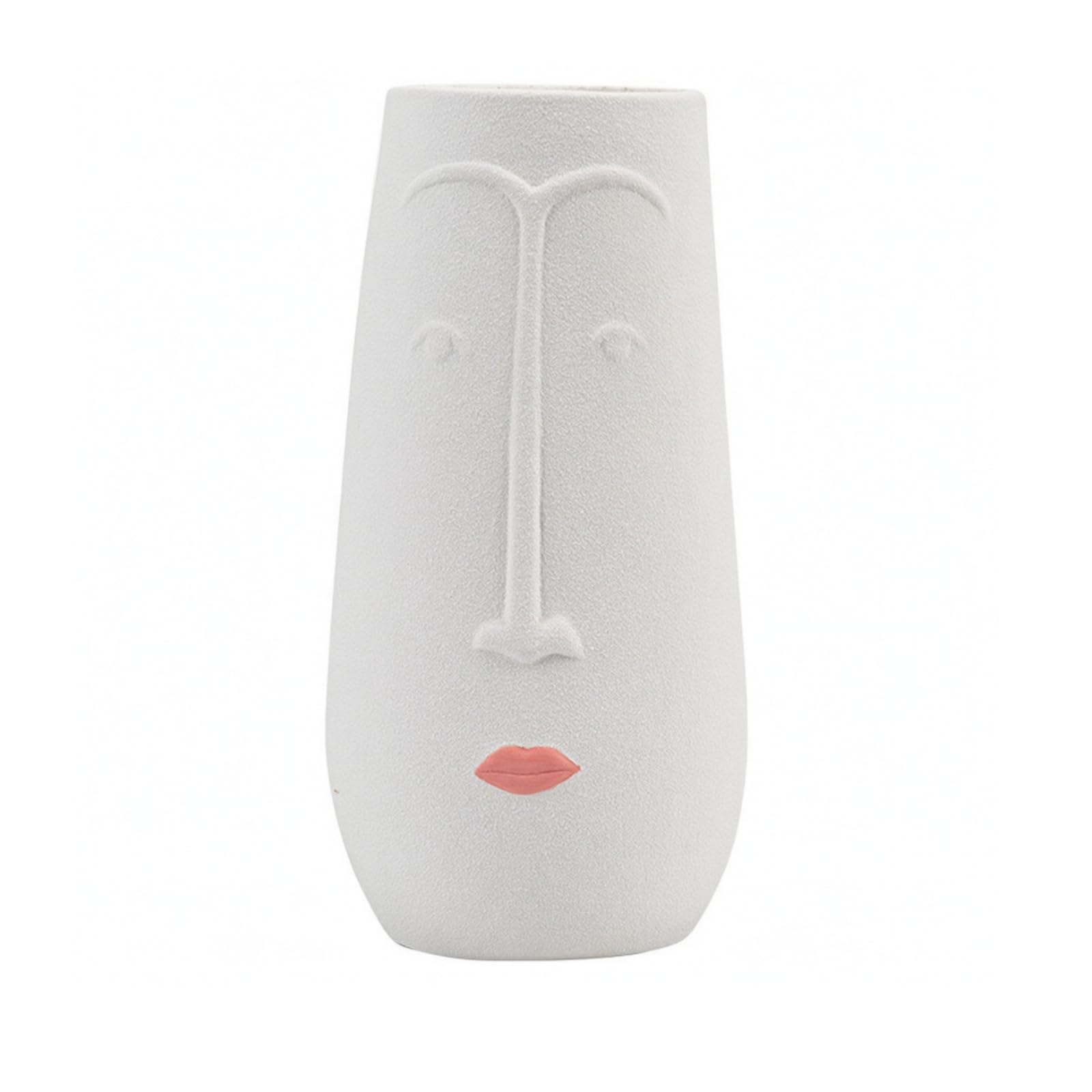 Baoblaze Vaso in Ceramica Vaso Visage Vaso Decorativo Vaso Scultoreo Corpo Robusto in Porcellana a Finitura Opaca con Apertura per Fiori E Foglie Stile Moderno