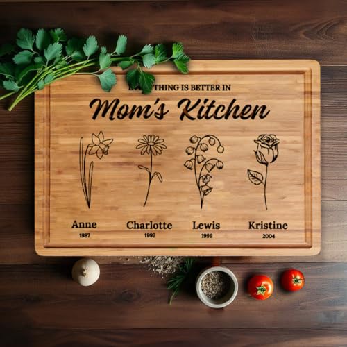 Tabla de cortar rectangular personalizada marrón de bambú miniatura 7