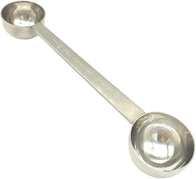 CoaGu Stainless Steel Coffee Scoop Dual-Measure 1 Tbsp & 2 Tbsp Long Handle Tablespoon for Precise Scooping from Large Coffee Bags or Baking Ingredients