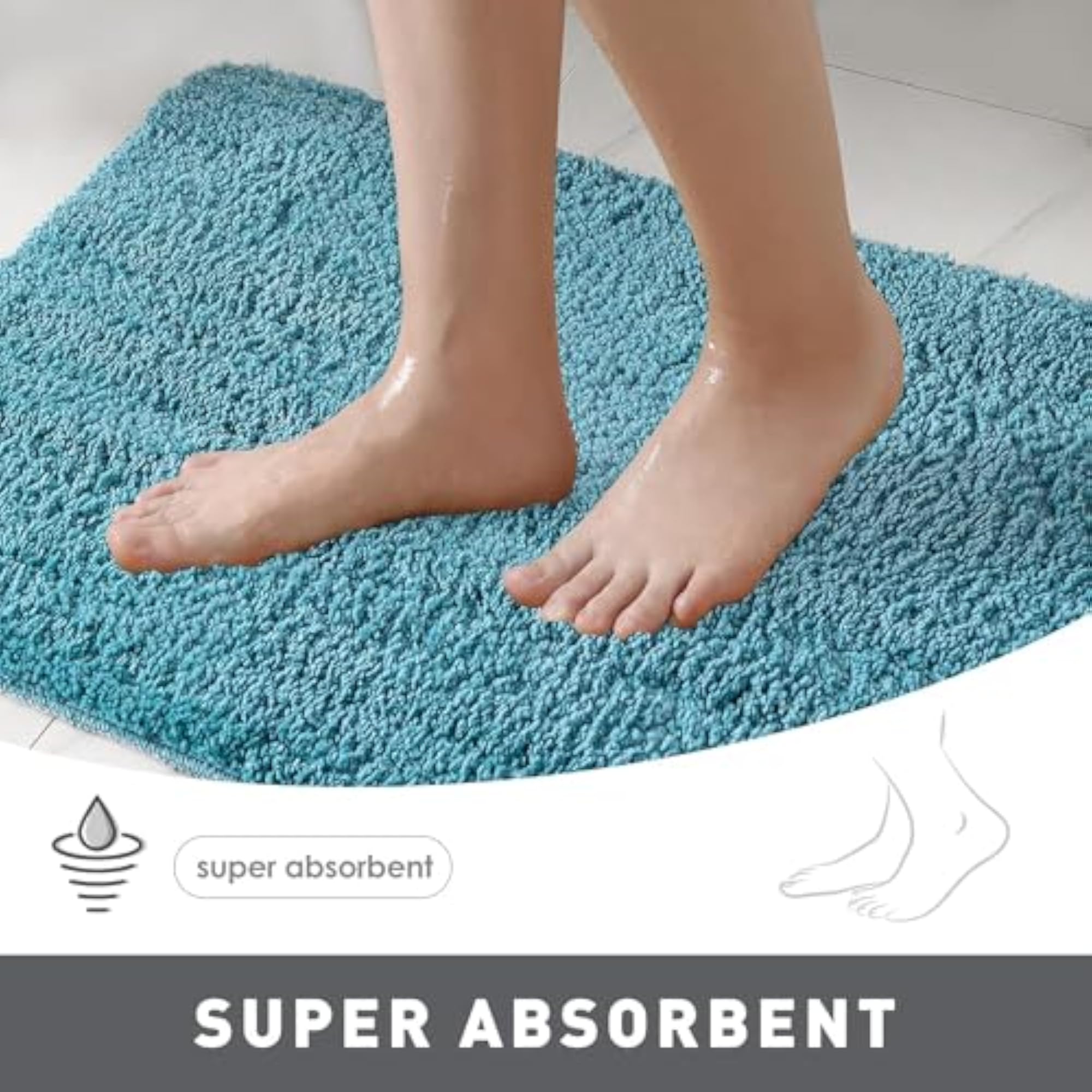 Turquoise Bath Mats, Soft and Stylish
